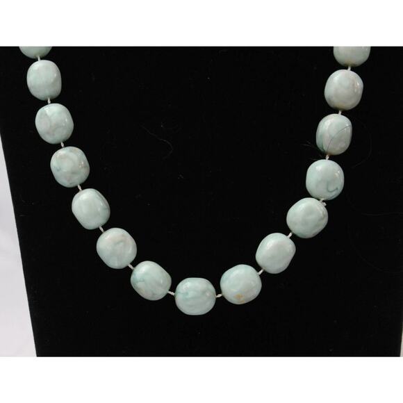 Variegated Faux Turquoise Colored Fashioned Vintage Beads  N70 - Picture 3 of 3